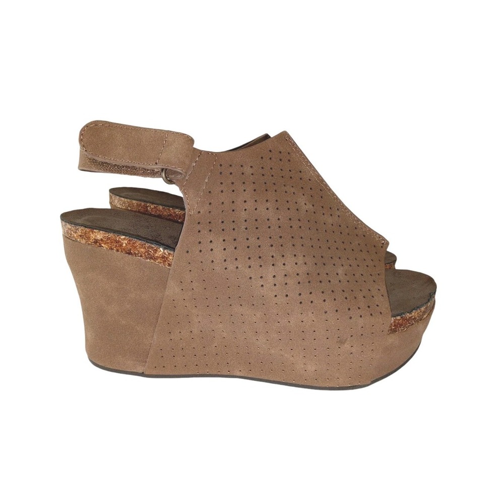 Pierre Dumas Womens Size 7.5 Brown Hester-16 Sandals Wedge Shoes